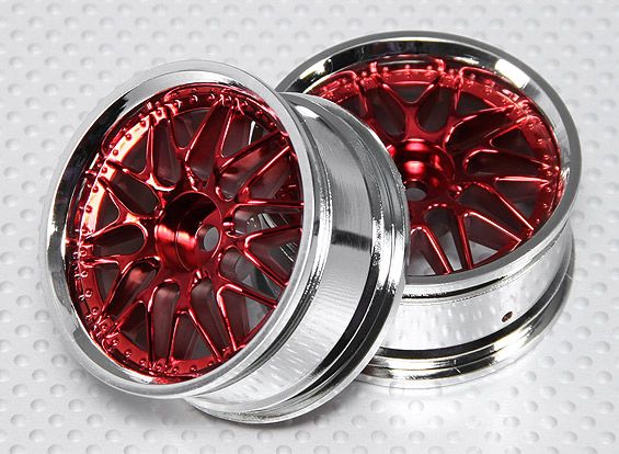 Rodas 1:10 Scale (4pcs) Red/Chrome